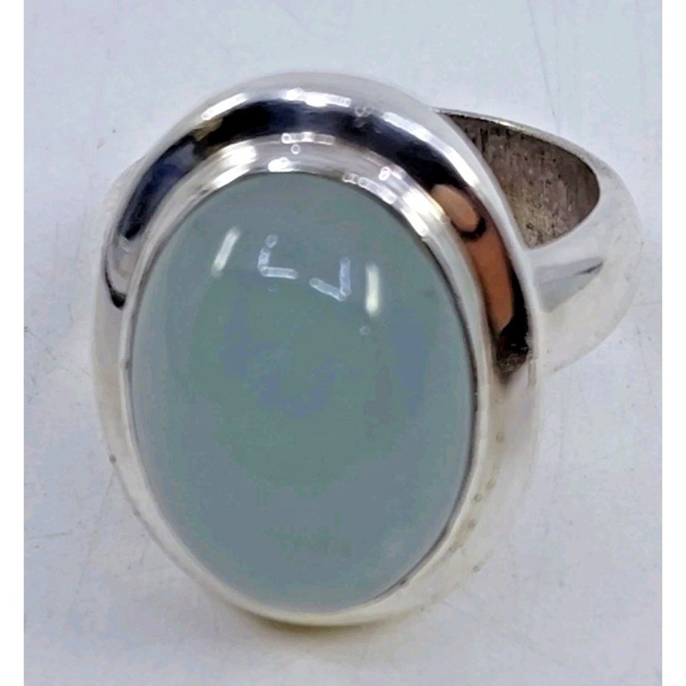 Sterling Silver 925 Opal Inlay Women's Ring Size 8.5 Gemstone